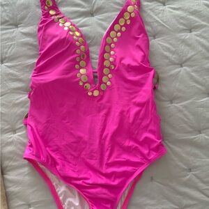 Athena Pink and Gold Kids One Piece